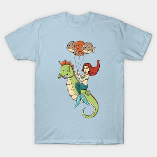 Mermaid and seahorse T-Shirt